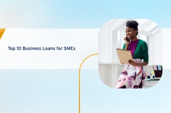 Image displaying a curated list titled 'Top 10 Business Loans for SMEs in Nigeria' featuring reputable lenders and loan options tailored for small and medium-sized enterprises (SMEs) in Nigeria